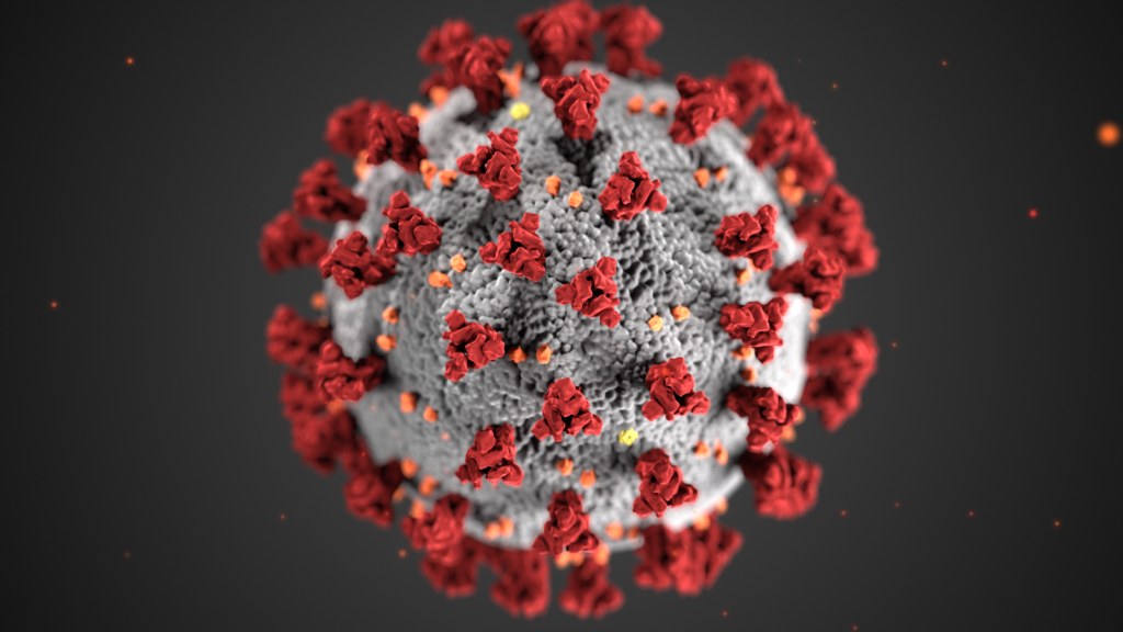 Coronavirus 3D illustration by CDC 1600x900